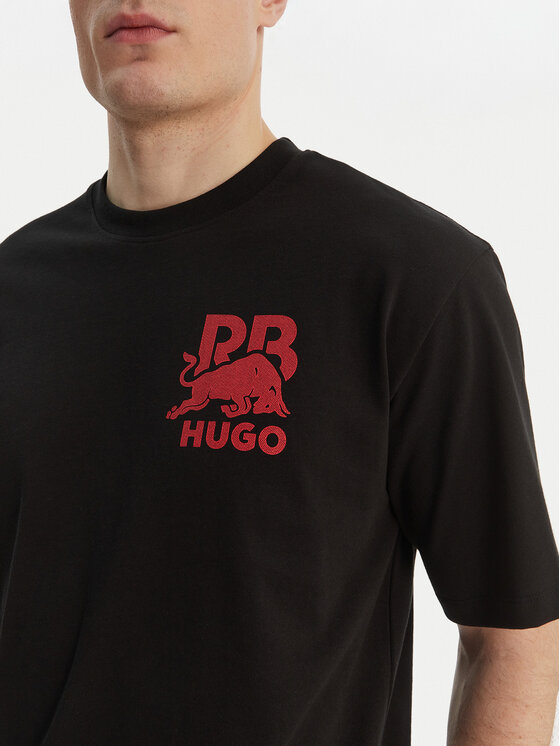 HUGO HUGO Póló Delel_RB 50564572 Fekete Relaxed Fit