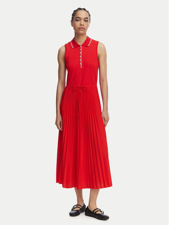 Tommy Hilfiger Tommy Hilfiger Igapäevane kleit 1985 Pleated WW0WW49621 Punane Regular Fit