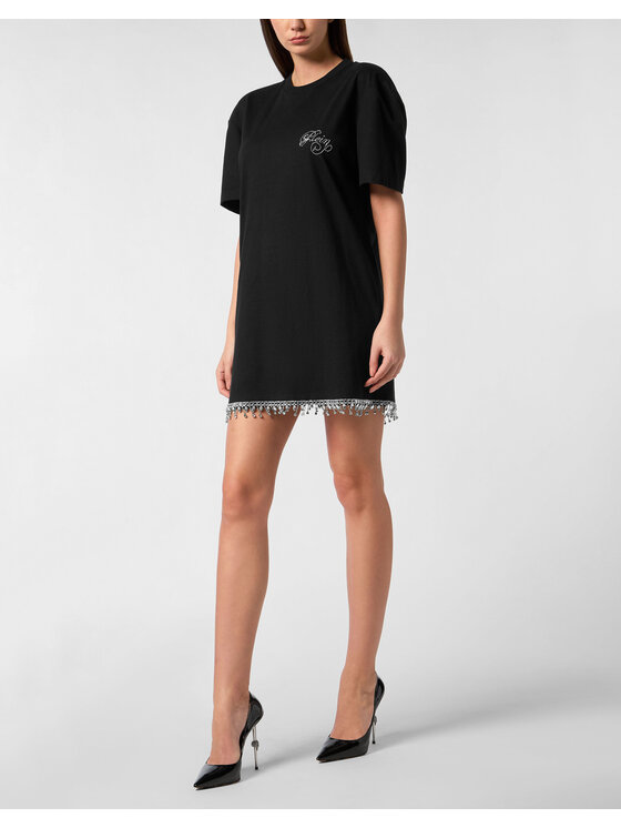 PHILIPP PLEIN PHILIPP PLEIN Sukienka codzienna 27345 Czarny Over Fit