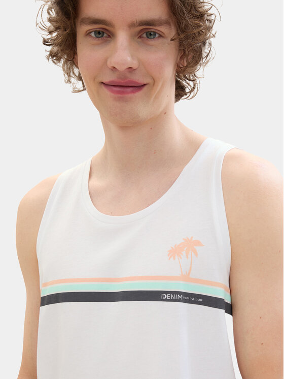 Tom Tailor Denim Tom Tailor Denim Tank top 1042073 Λευκό Regular Fit