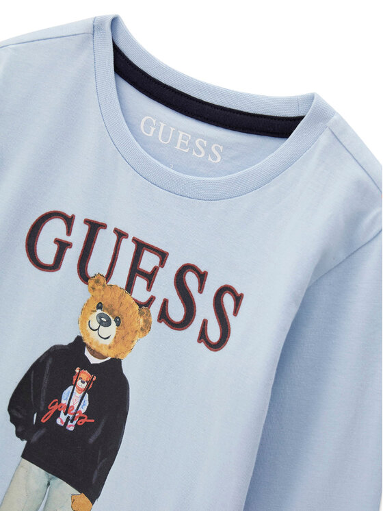 Guess Guess Bluzka N6YI06 K3794 Niebieski jasny Regular Fit