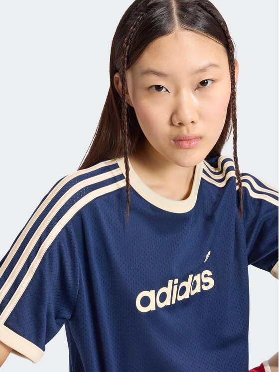 adidas adidas T-Shirt LINEAER MESH TEE Niebieski jasny Regular Fit
