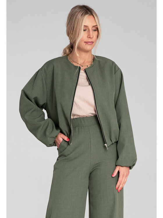 FIGL FIGL Kurtka bomber M1198 Zielony Regular Fit