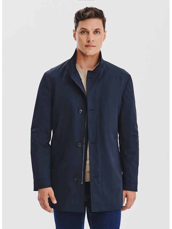 Pako Lorente Pako Lorente Płaszcz przejściowy P25WF-7X-008 Granatowy Classic Fit