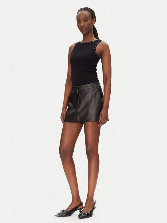 JJXX JJXX Rock aus Kunstleder Selma 12271904 Schwarz Slim Fit