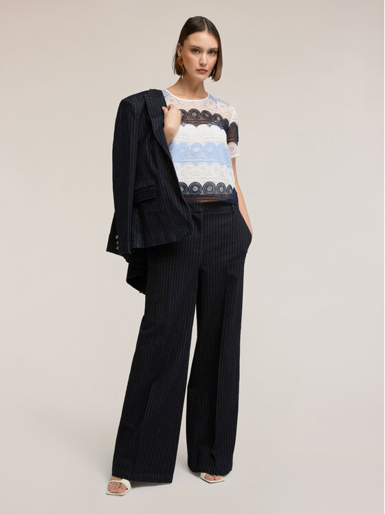 Motivi Motivi Blusa 2659Q001923N0R2 Turchese Boxy Fit