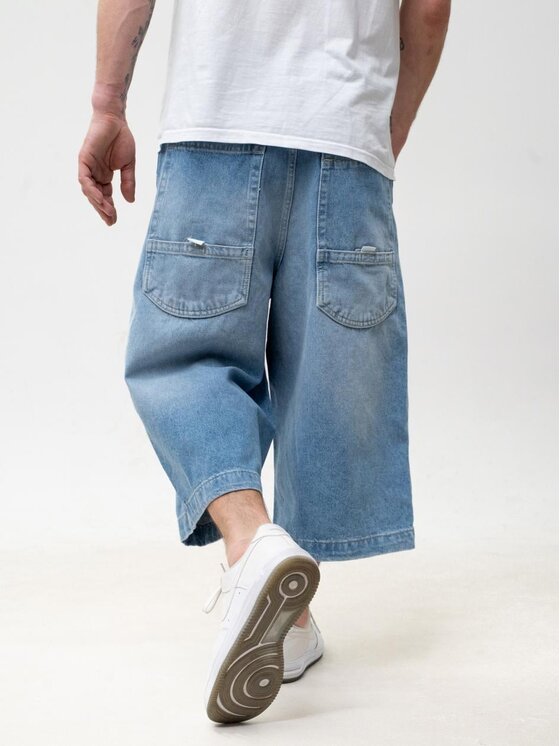Jigga Wear Jigga Wear Szorty jeansowe jORTS BAGY SZEROKIE SPODENKI 132190 Niebieski Baggy Fit