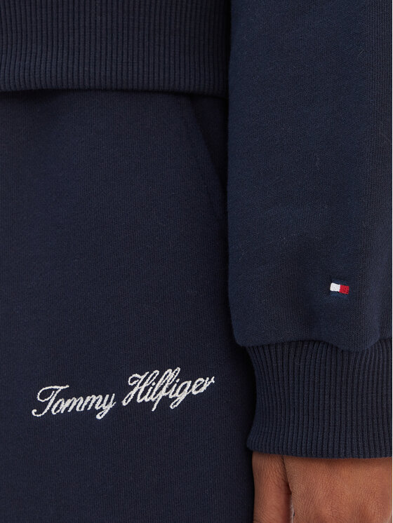 Tommy Hilfiger Tommy Hilfiger Bluza Script WW0WW48783 Granatowy Relaxed Fit
