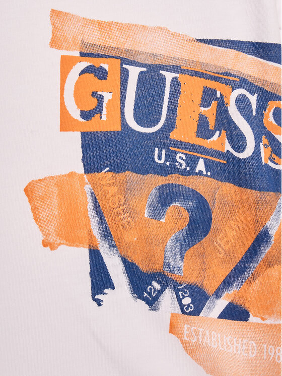 Guess Guess T-Shirt I3GI00 K8HM0 Biały Regular Fit