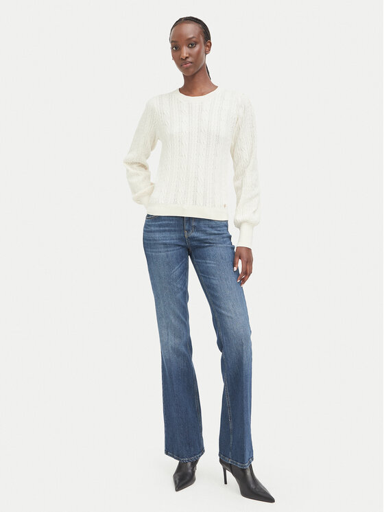 Guess Guess Sweter W6BR44 Z1441 Kremowy Regular Fit