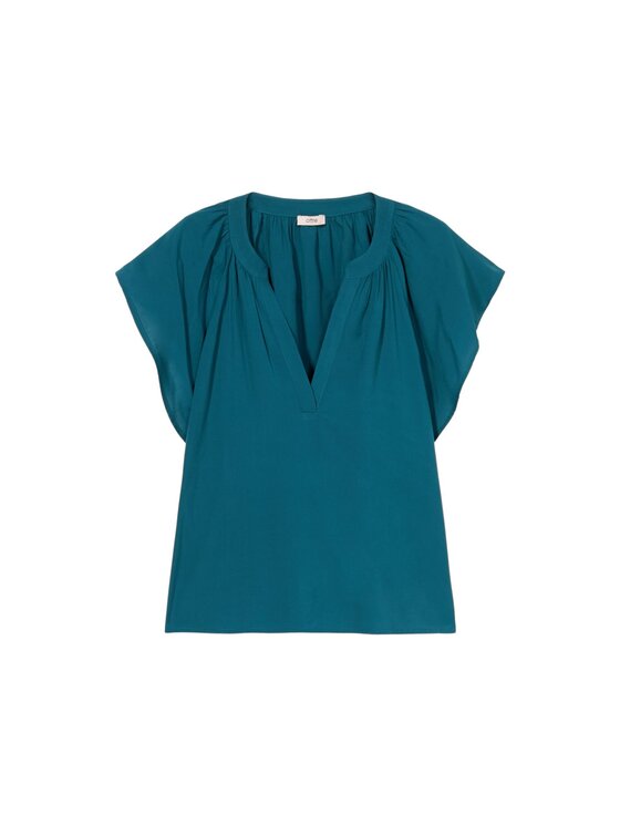 Oltre Oltre Blusa 2480J000718N024 Turchese Regular Fit