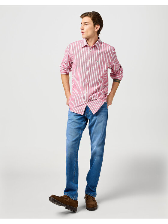 Wrangler Wrangler Koszula ONE POCKET SHIRT Czerwony Regular Fit