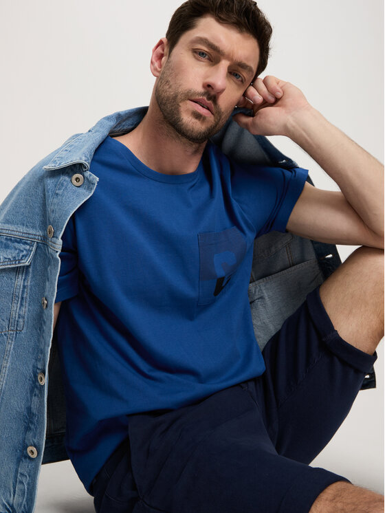 Cross Jeans Cross Jeans T-Shirt 16015-014 Niebieski Regular Fit