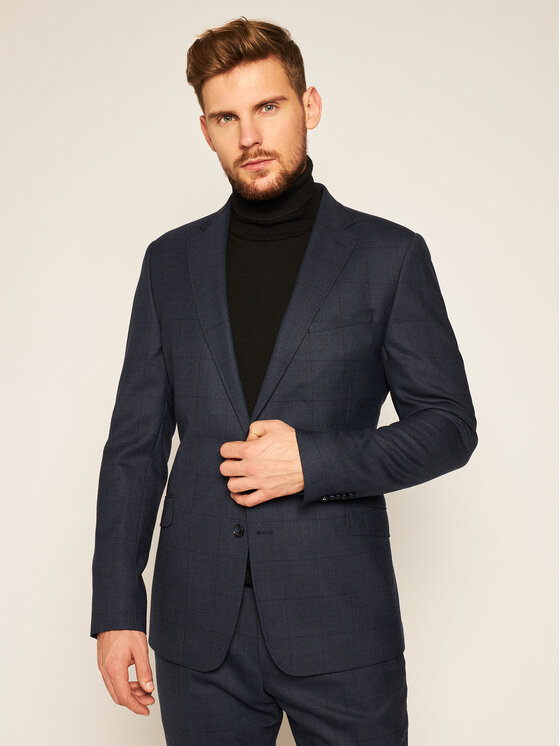 Strellson Strellson Öltöny 11 Aron-Maser 30023517 Sötétkék Slim Fit