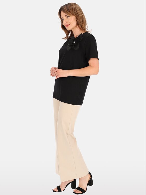 Perso Perso T-Shirt TCE245000F Czarny Regular Fit