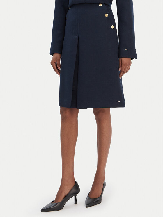 Tommy Hilfiger Tommy Hilfiger Пола тип трапец WW0WW49474 Тъмносин Regular Fit