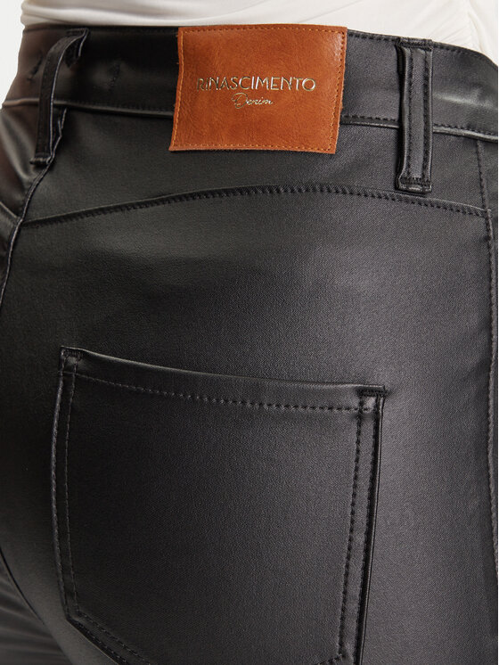 Rinascimento Rinascimento Hlače iz umetnega usnja CFC0126158003 Črna Skinny Fit