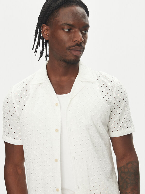 Lindbergh Lindbergh Košeľa 30-203569 Biela Relaxed Fit