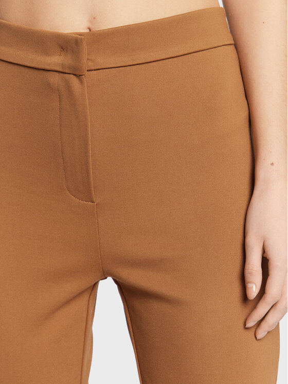 Max Mara Leisure Max Mara Leisure Текстилни панталони Ariano 37861626 Кафяв Straight Fit