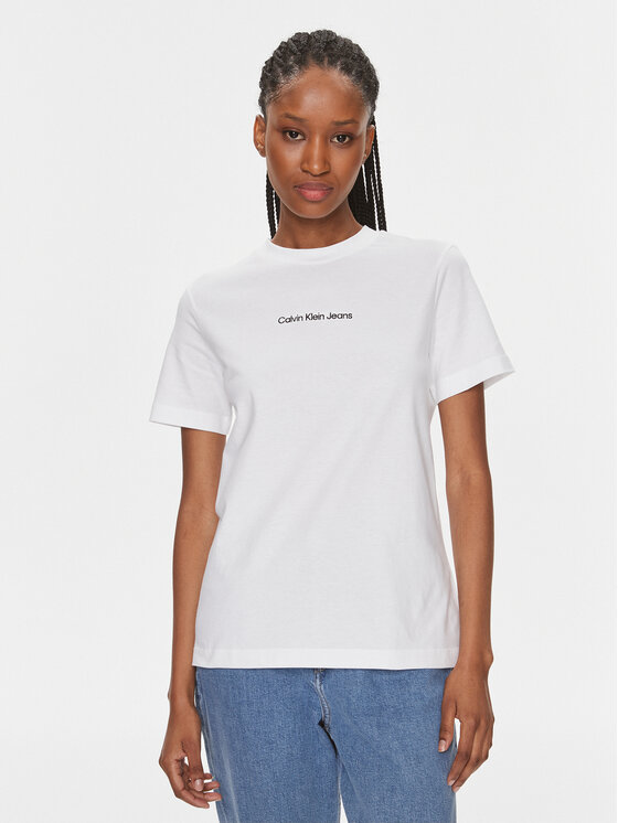 Calvin Klein Jeans T-shirt J20J221065 Bianco Regular Fit, taglia : XS