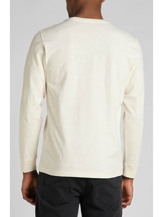 Lee Lee T-Shirt LS POCKET TEE Biały Regular Fit