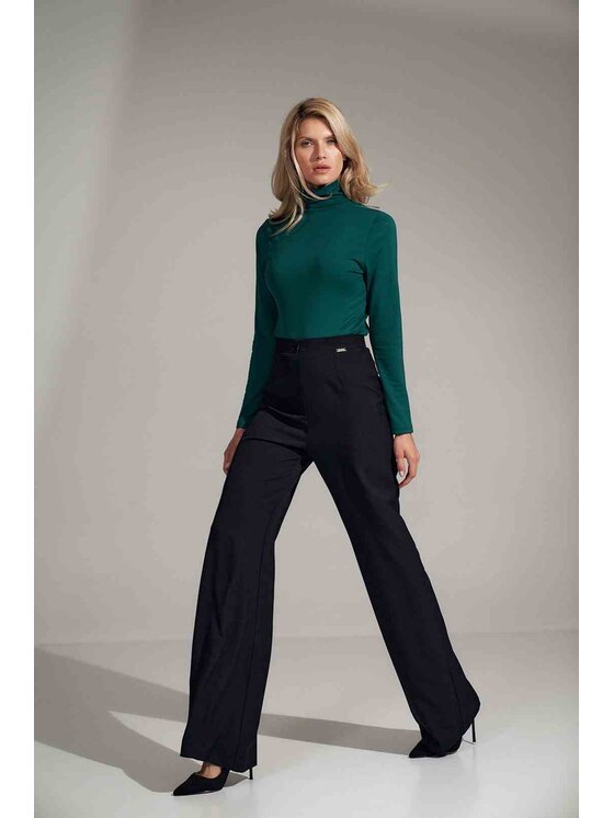 FIGL FIGL Dámske nohavice M721 Čierna Regular Fit