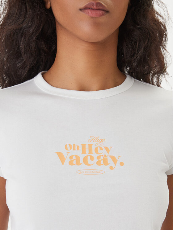 HUGO HUGO Тишърт Dichroma_B 50560769 Бял Slim Fit