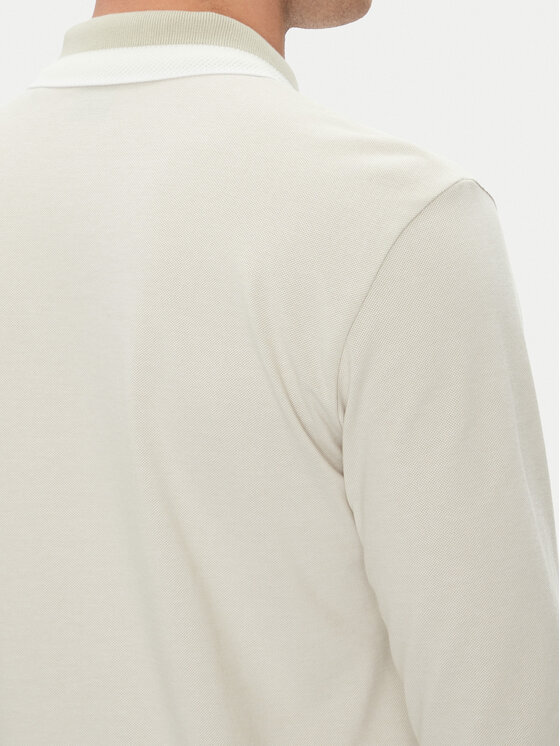 BOSS BOSS Тениска с яка и копчета Peoxfordlong_1 50544845 Бежов Regular Fit