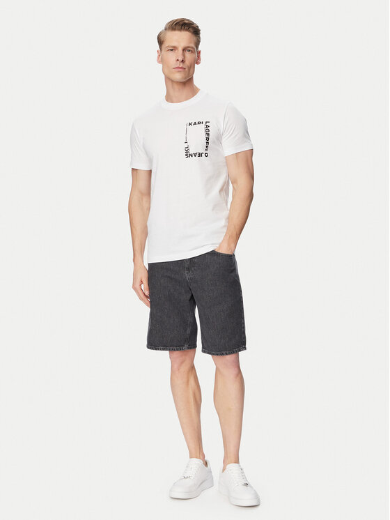 Karl Lagerfeld Jeans Karl Lagerfeld Jeans Póló B2M17046 Fehér Slim Fit