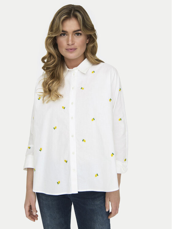 ONLY ONLY Marškiniai 15283743 Balta Box Fit