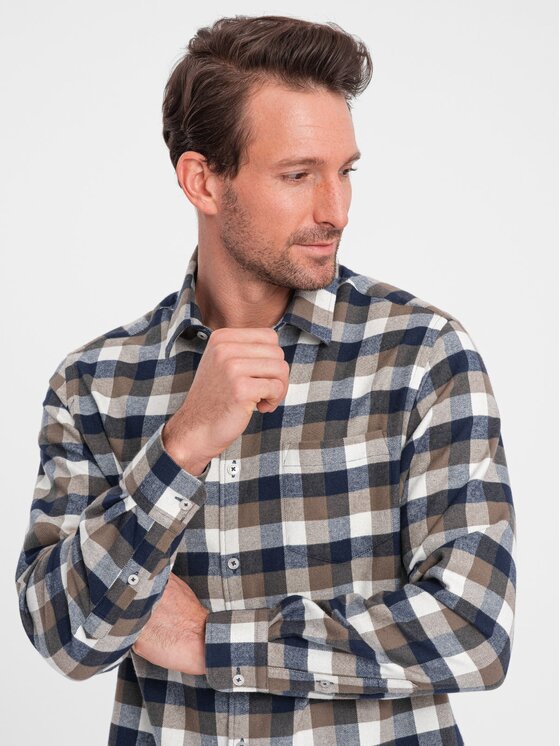 Ombre Ombre Košile OM-SHCS-0157 Barevná Regular Fit