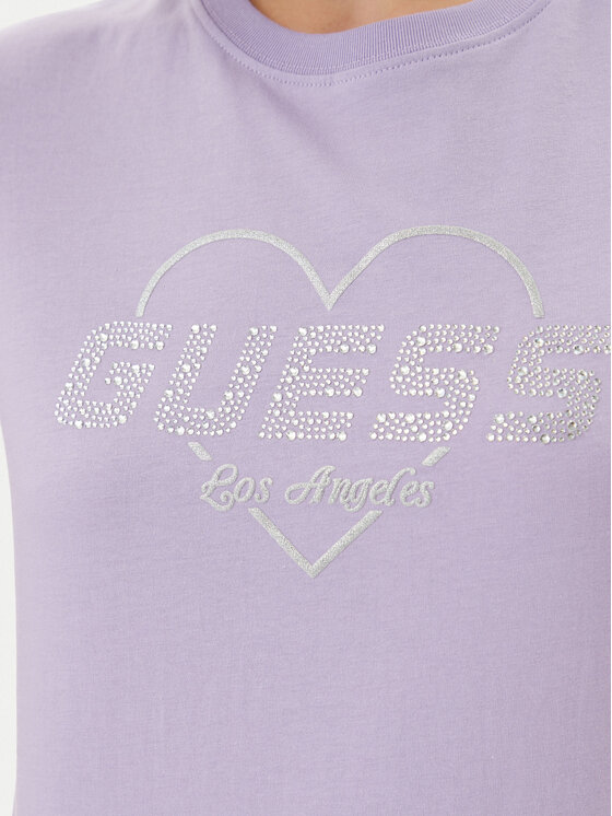 Guess Guess T-Shirt V5GI10 K9RM1 Fioletowy Regular Fit