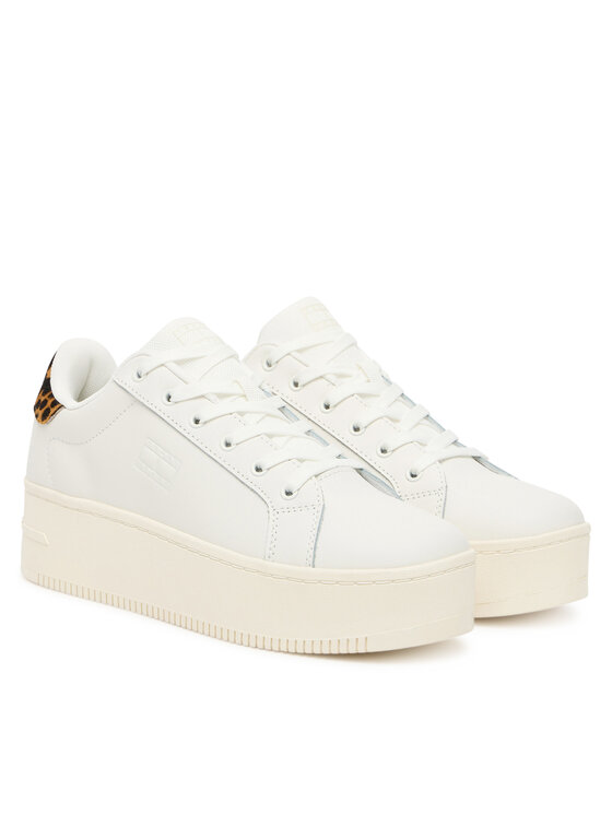 Tommy Jeans Tommy Jeans Sneakersy Tjw Flatform Leopard Sneaker EN0EN02930 Biały
