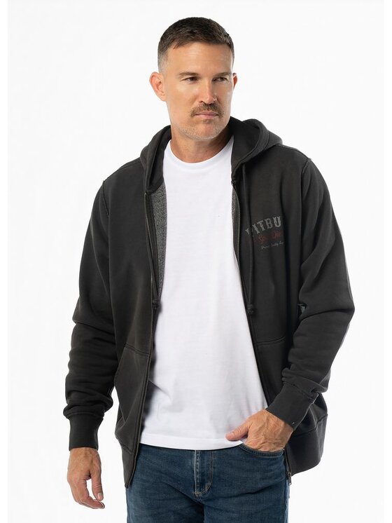 PITBULL PITBULL Bluza Washed STRENGHT & RESPECT Szary Regular Fit