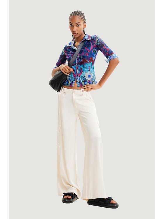 Desigual Desigual Pantaloni da donna PANT THELMA Bianco Skin Fit