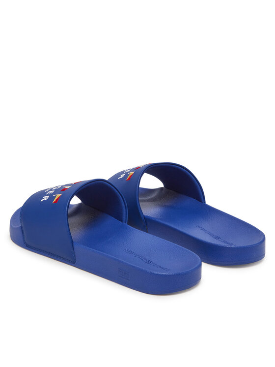 Tommy Hilfiger Tommy Hilfiger Natikači Flags Pool Slide FM0FM05431 Modra