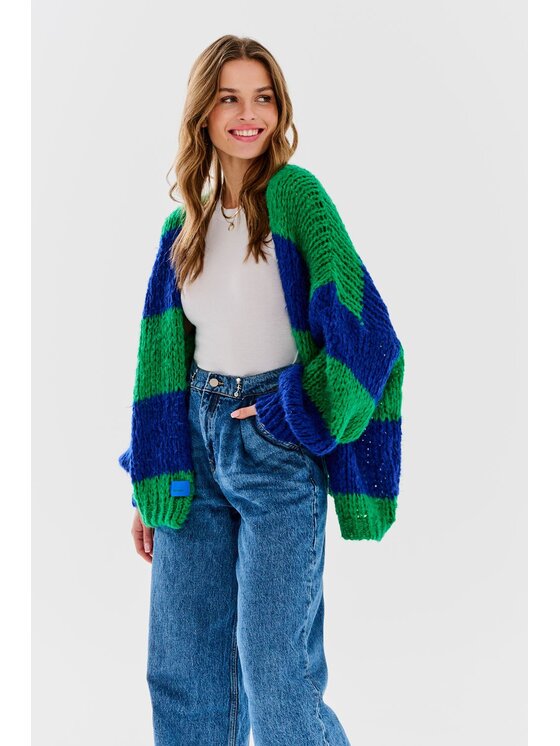 NAOKO NAOKO Kardigan Pure Raindrop Zielony Oversize