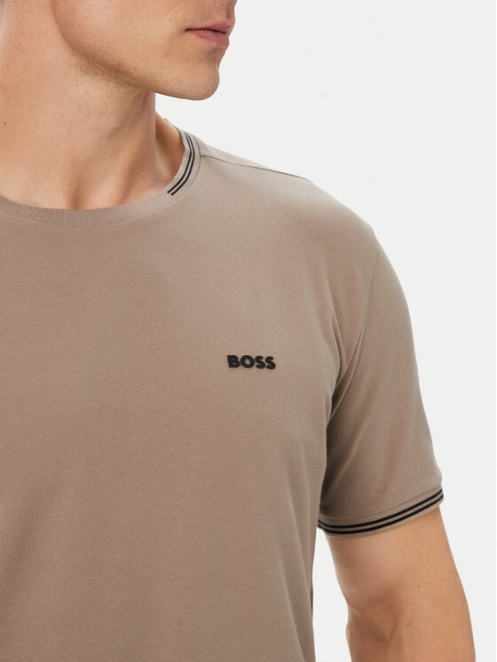 BOSS BOSS Tričko Taul 50521245 Tmavo béžová Regular Fit