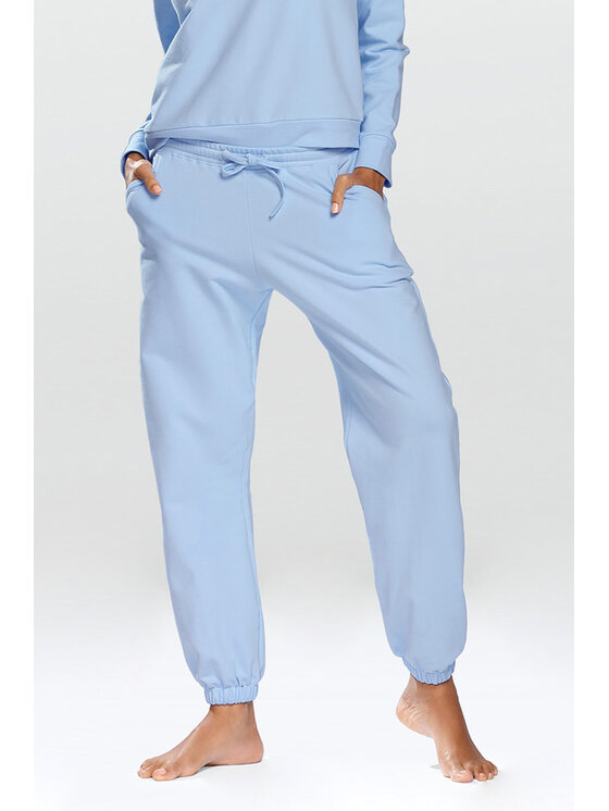 DKaren Sport DKaren Sport Spodnie materiałowe Wenezja Błękitny Classic Fit