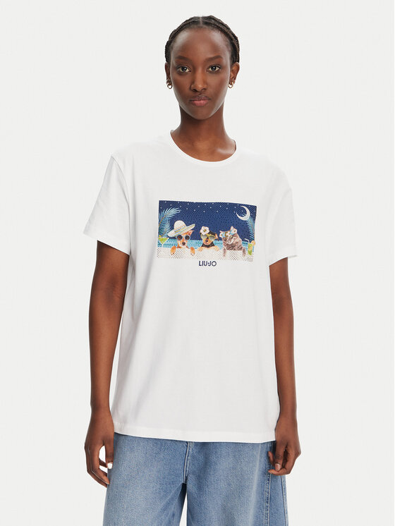 T-Shirt Liu Jo, Größe M Weiß WA5260 JS003 M9445