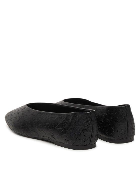 Calvin Klein Calvin Klein Baleríny Square Ballerina Aop Lth HW0HW02936 Čierna