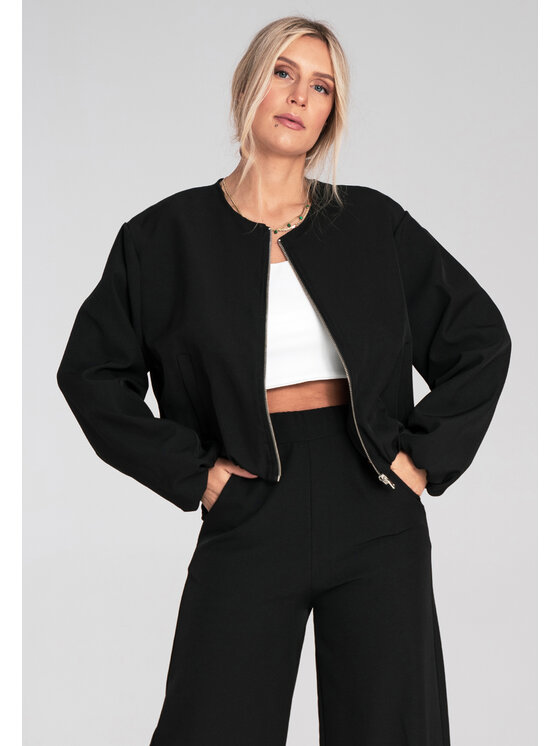FIGL FIGL Kurtka bomber M1198 Czarny Regular Fit