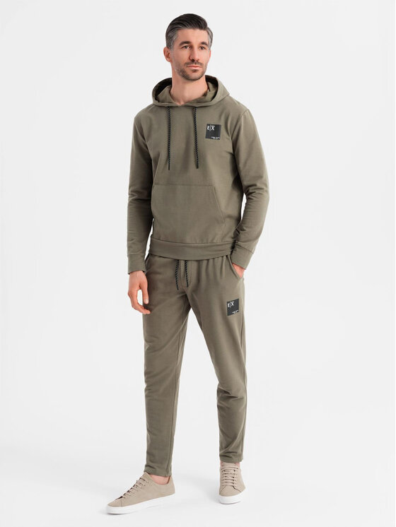 Ombre Ombre Tepláková souprava Z107 Khaki Regular Fit