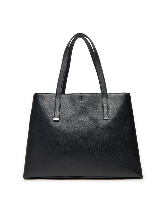 Geantă Calvin Klein Ck Plaque Medium Shopper K60K612782 Negru