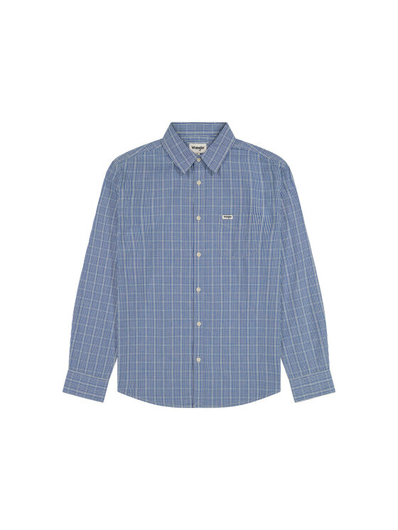 Wrangler Wrangler Koszula 1 PKT SHIRT Niebieski Regular Fit