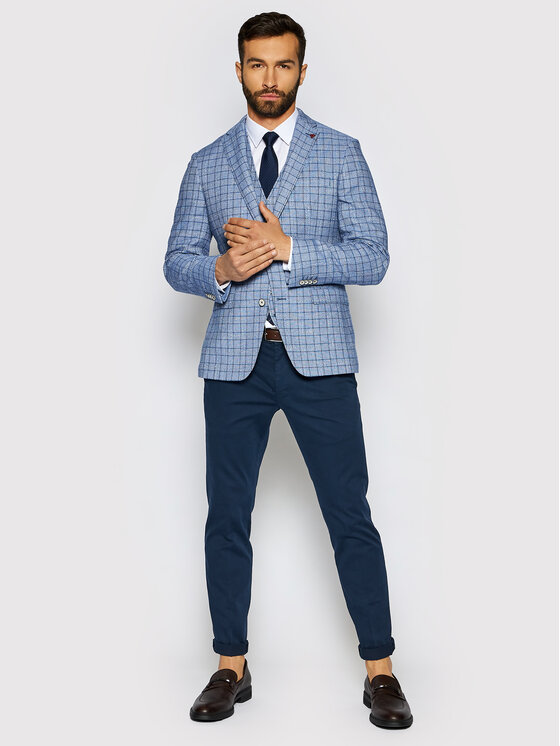 Gilet 24-05 Blu Slim Fit