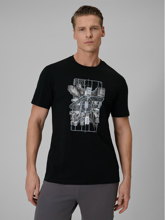 4F 4F T-Shirt CITY Czarny Regular Fit