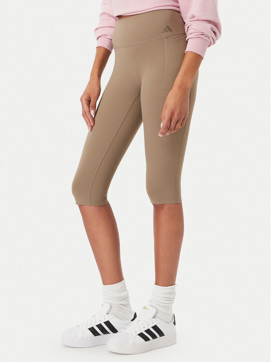 adidas Colanți Optime Contour Workout KV7456 Kaki Slim Fit