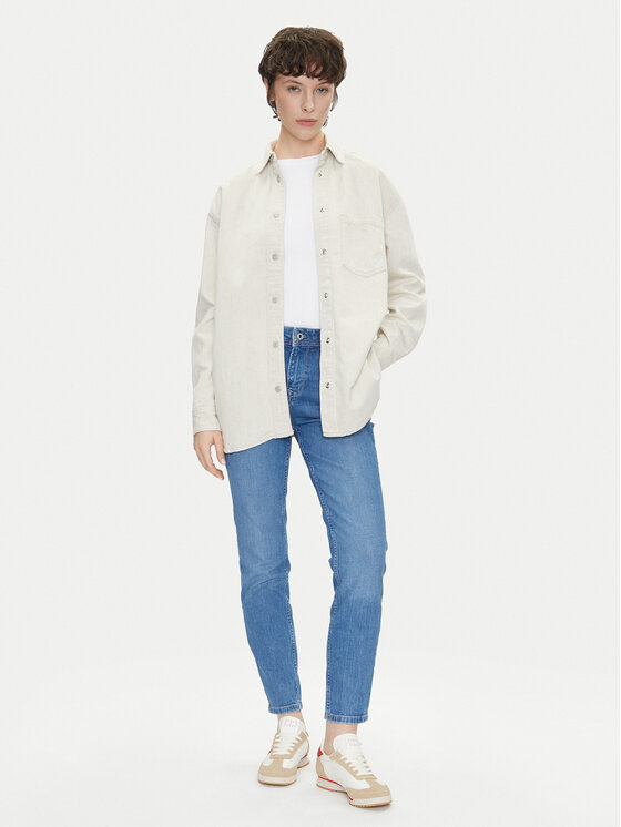 Pepe Jeans Pepe Jeans džínová košile PL304963 Écru Oversize