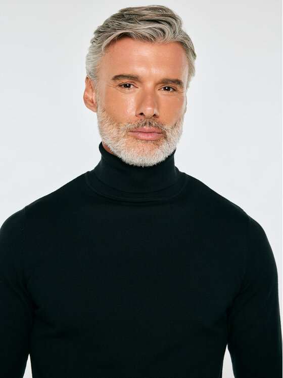 BIG STAR BIG STAR Sweter POLLEN Czarny Basic Fit